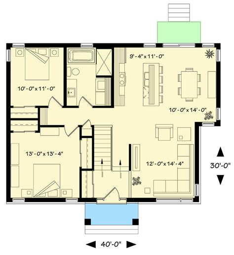 Two Bedroom Vacation Getaway 22421dr Architectural Designs House