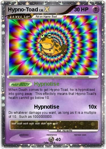 Jump to navigationjump to search. Pokémon Hypno Toad 4 4 - Hypnotise - My Pokemon Card
