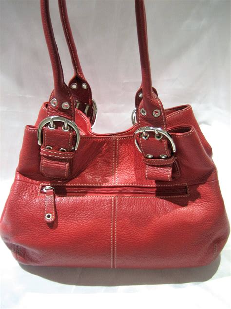 Vintage Tignanello Red Pebble Leather Satchel Handbag Etsy Leather
