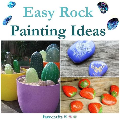 Cacti acrylic painting tutorial this is an adorable painting of three different cacti in decorative pots. 18 Easy Rock Painting Ideas for Beginners | FaveCrafts.com