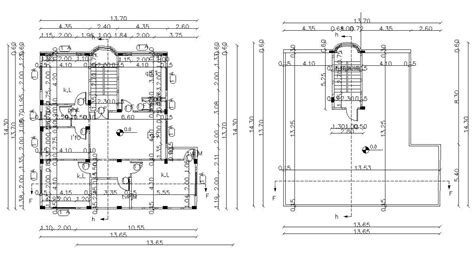 Working Drawing Of Bungalow Design With Terrace Floor Cad Cadbull