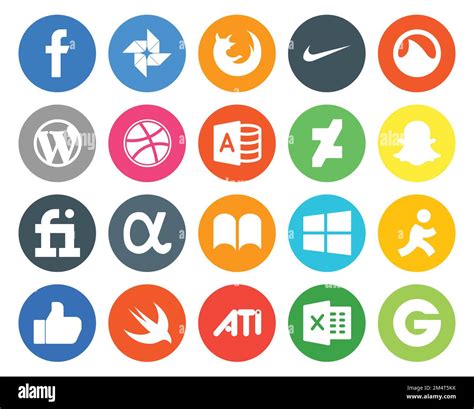 20 Social Media Icon Pack Including Like Windows Dribbble Ibooks