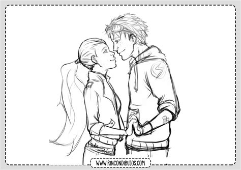 Dibujo Pareja de Enamorados para Colorear - Rincon Dibujos
