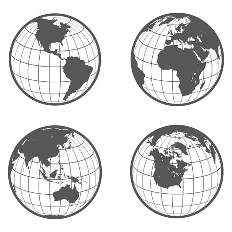 Set Of Globes Illustrations Creative Market