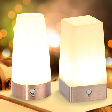 Pir Montion Sensor Led Table Lamp Bedside Night Light 3 Modes Desk