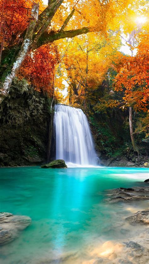 Earthwaterfall Autumn Waterfalls Hd Phone Wallpaper Pxfuel