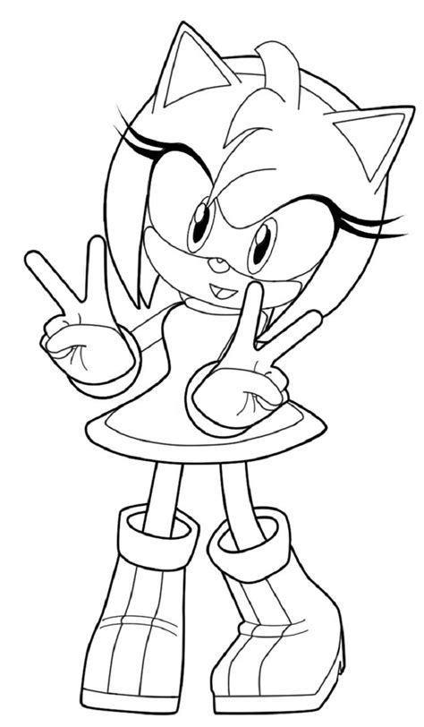 Sonic Coloring Page Amy In Rose Coloring Page Hedgehog