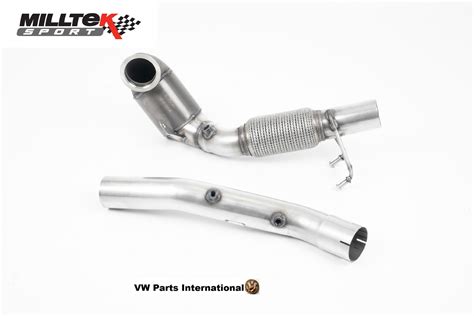 Vw Golf Mk7 5 Gti Milltek Sport Performance Exhaust Cast Downpipe With 200 Cell Hjs Cat With Gpf