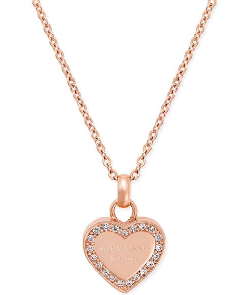 Michael Kors Mini Crystal Heart Pendant Heart Pendant Necklace
