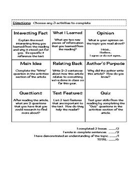 To take the quiz, click on the answer. Newsela Tic Tac Toe by Gifted Ed Treasures | Teachers Pay ...