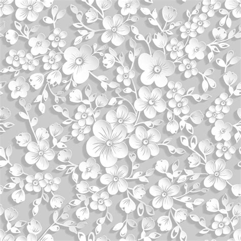 Beautiful Paper Flower Seamless Pattern Vector 02 Vector Flower