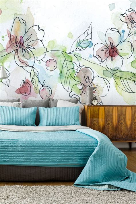 Bring Contemporary Floral Wallpaper To Your Bedroom With This Beautiful