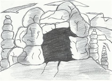 Rock Cave Art Drawing By Akil King
