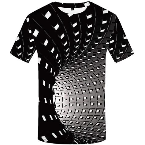 Buy Kyku Men Psychedelic Shirt D Optical Illusion T Shirt Black And