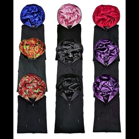 Custom Unisex Logo Satin Lined Hoodies Silk Satin Lined Hoodies Buy
