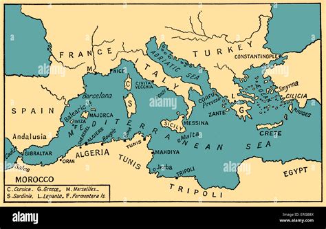 Map Of The Mediterranean 550 Bc Illustration Ancient