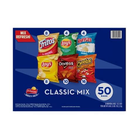Frito Lay® Classic Mix Snacks Variety Pack 50 Ct 1 Oz Bakers