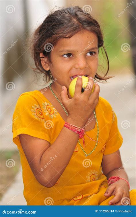 Poor Hungry Girl Stock Photo Image Of Nature Apple 11206014
