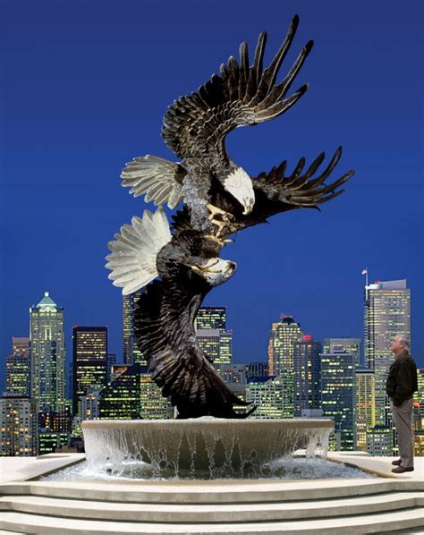 Majestic Courtship Eagle Fountain Monument Chester Fields Bronzes