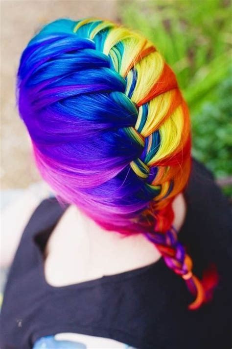 Rainbow French Braid Ombré Hair Dye My Hair Hair Art Her Hair Hair