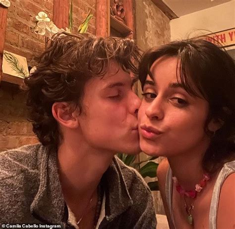 Shawn Mendes Lovingly Kisses His Girlfriend Camila Cabellos Cheek In A