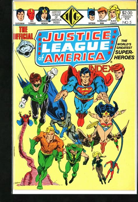 The Official Justice League Of America Index 5 1986 Comic Books