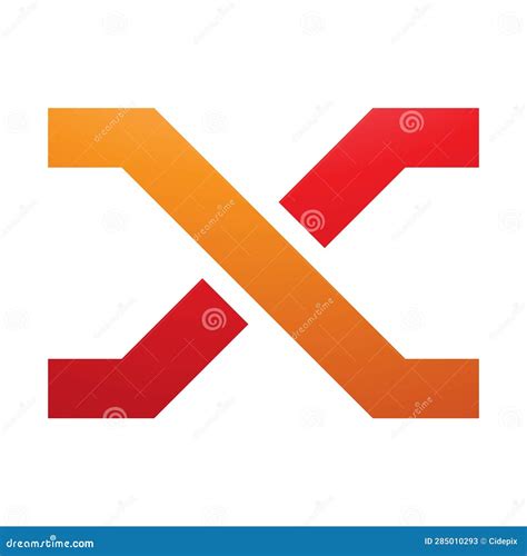 Orange And Red Letter X Icon With Crossing Lines Stock Vector