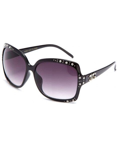 Moore Oversized Squared Thin Temple Fashion Rhinestone Sunglasses With