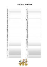 Ordinal numbers in english, and was designed for enhancing your groups' writing skills. English teaching worksheets: numbers 1-100