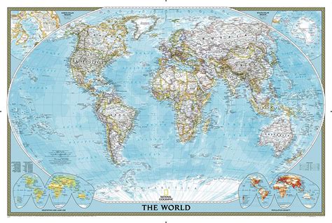 National Geographic World Classic Political Wall Map 36 X 24 Inches
