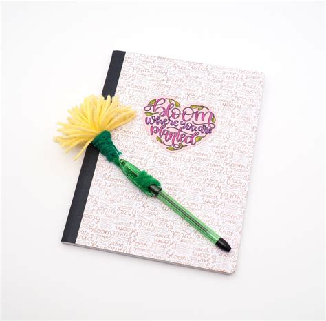 Bloom Notebook With Dandelion Pen Bloom Journal Flower Pen Etsy