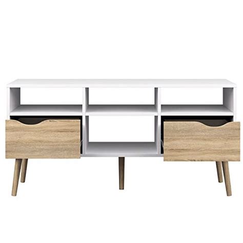 Bdi media furniture seamlessly merges beautiful design with innovative features to provide simple setup and easy maintenance, all while making sure your system looks as good as it performs for years to come. Modern White Natural Oak TV Stand with Mid-Century Style ...