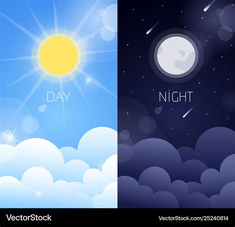 Day And Night Sky Royalty Free Vector Image Vectorstock