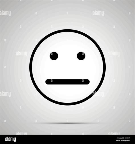 Neutral Face Emoticon For Rate Of Satisfaction Level Simple Black