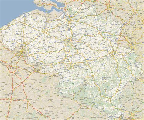Peligroso virus corona ncov chino. Mapa de carreteras de Bélgica - Tamaño completo | Gifex
