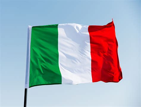 The proportion of the italian flag is 2:3. Italian Flag Waving In The Sky Stock Photo - Download ...