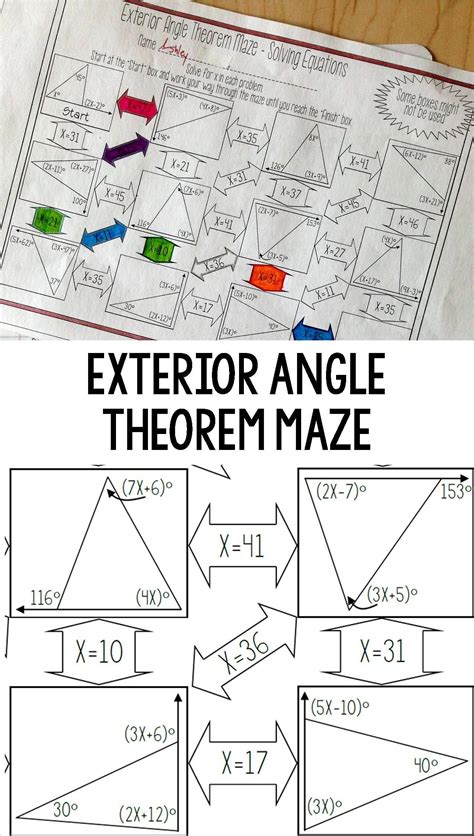 Exterior Angle Theorem Worksheet Artofit