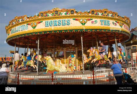 Traditional Funfair Carousel Ride Great Yarmouth Norfolk England