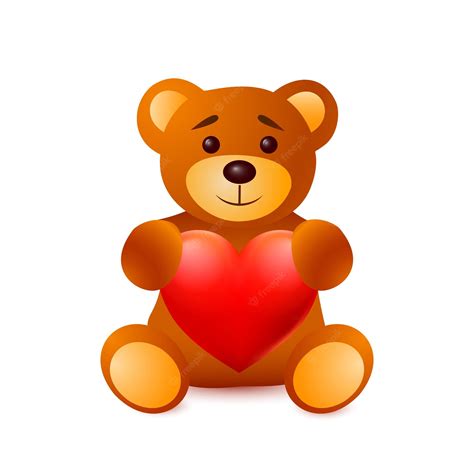 Premium Vector Teddy Bear Holding Heart Valentines Day Drawing