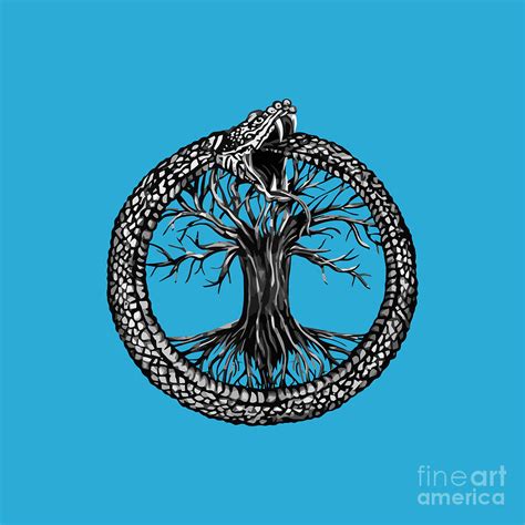 Ouroboros With Tree Of Life Drawing By Kenneth Smith Fine Art America