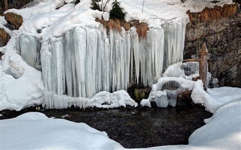 Free Download Hd Wallpaper Icicles Nature River Snow Winter