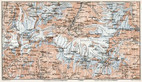 Old Map Of Zermatt In 1909 Buy Vintage Map Replica Poster Print Or