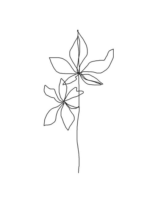 Create an easy flower painting with an ordinary & common cosmetic tool: Eine Linie minimales Kunstwerk - Pflanzen und Blätter ...