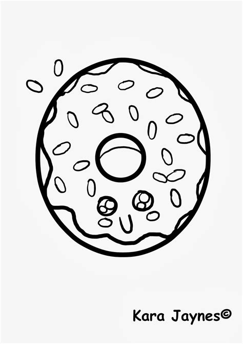 Kara Jaynes: Kawaii Donut coloring page