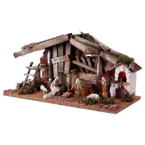 Nativity Scene Figurines With Stable 25x50x25 Cm 10 Cm Online Sales