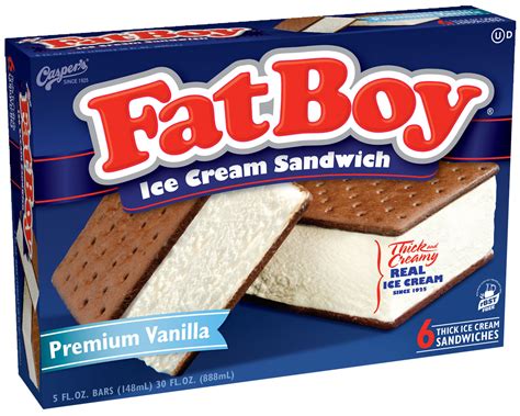 In a stand mixer, combine 2 cups of heavy cream with 2 teaspoons of vanilla extract (or paste) and whisking together using the wire whisk attachment until the cream reaches stiff peaks. FatBoy Ice Cream | FatBoy® Vanilla Ice Cream Sandwich