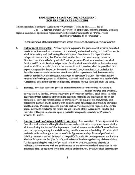 50 Simple Independent Contractor Agreement Templates Free