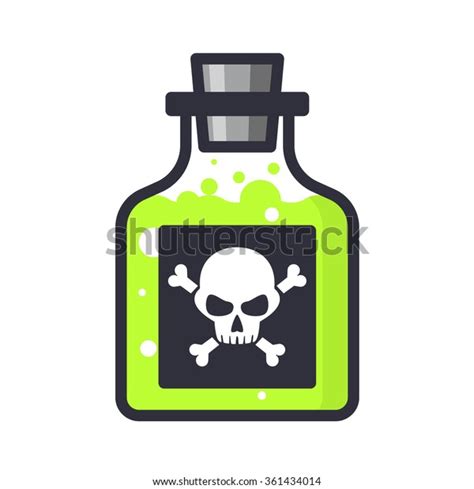 Vector De Stock Libre De Regalías Sobre Vector Glass Bottle Poison