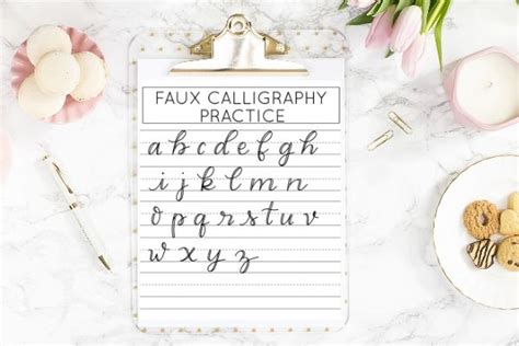 Faux Calligraphy Practice Sheets Use The Link Below To Download The
