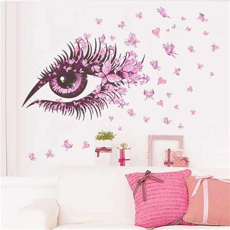 Hot sale removable drawing room wall decor butterfly wall decals. Aliexpress.com : Buy flower fairy eyelash butterfly wall ...